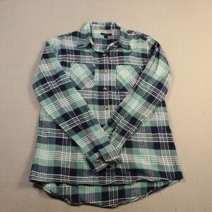 Canyon Creek Flannel Shirt Women L Plaid Button Up Grunge Cozy Lumberjack